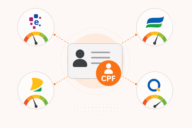 Quatro bureaus de crédito do Brasil — Serasa, Boa Vista, SPC e Quod calculam scores diferentes